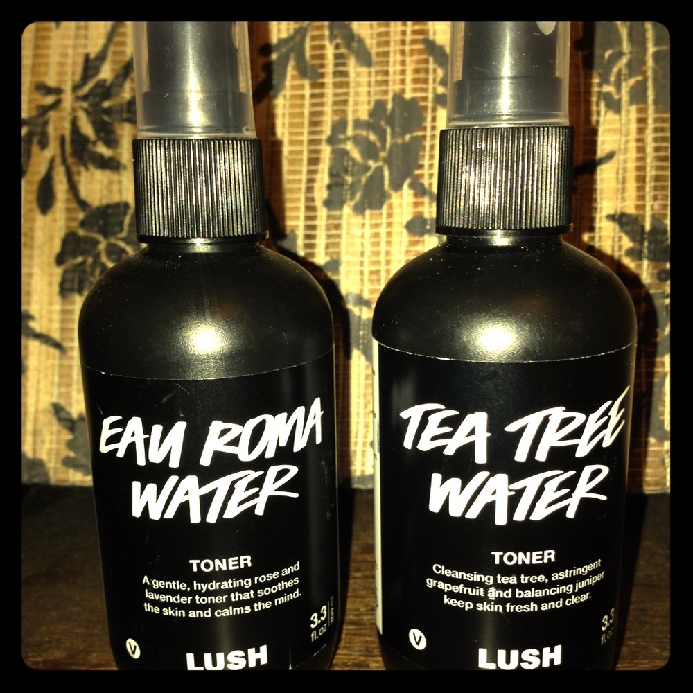 2 Lush toners* tea tree & eau roma*